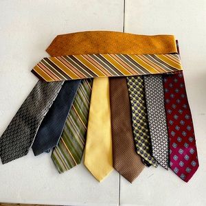 Lot of 10 Ties Random brands Eagle Kenneth Cole and more